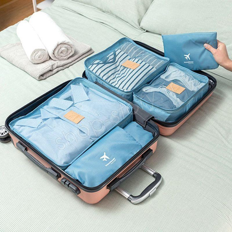 NOVAGO Set de 6 sacs, organisateurs Organiseurs de bagage de valise et de  voyage (Bleu foncé / étoiles) - Organiseur de bagage - Achat & prix