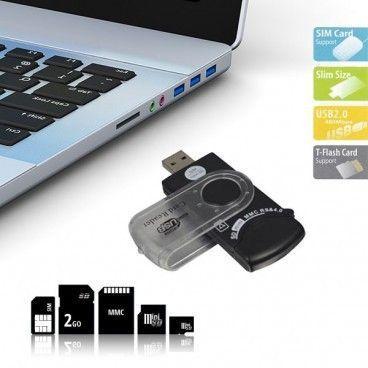 Lecteur de carte universel USB 14 en 1 pour carte SIM et SD