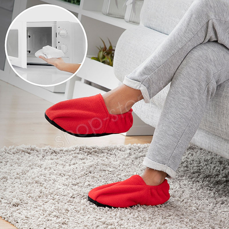 Paire chaussons chauffants micro-ondes rouge - Autres vêtements