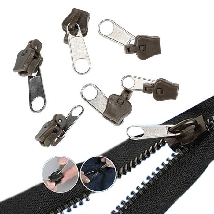 Kit de 6 zippers réparation fermeture éclair Rapide Noir Zip