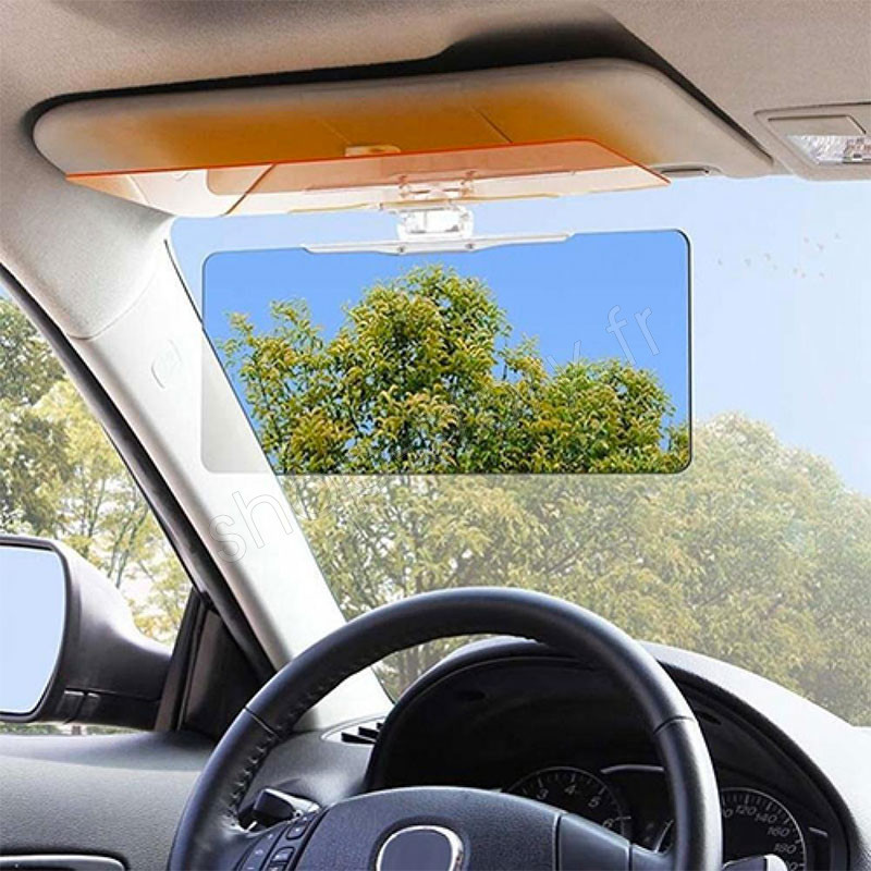 Pare-soleil pour pare-brise de voiture - Accessoires de voiture - Vision de  jour et de nuit - Miroir de conduite - Anti-UV - Pare-soleil 2 en 1 
