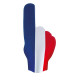 Main de supporter géante en mousse drapeau tricolore bleu/blanc/rouge France