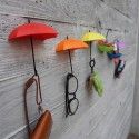 Pack de 6 Parapluies Vide Poche et Porte-Clés avec Fixation Murale
