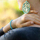 Bracelet Patience Sagesse et Intuition avec Pierres Naturelles en Howlite Turquoise