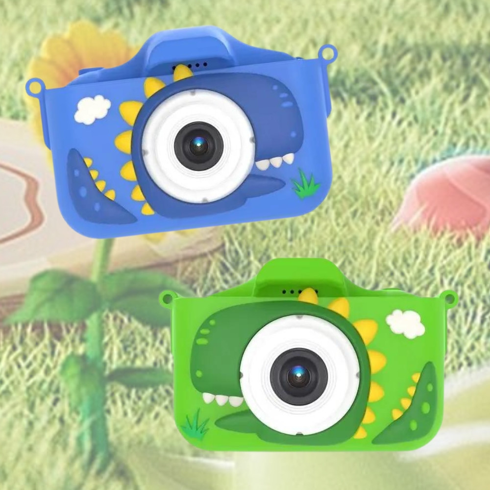 Appareil Photo Numérique Dinosaure pour Enfants 1080P Caméra Avant/Arrière & Jeux
