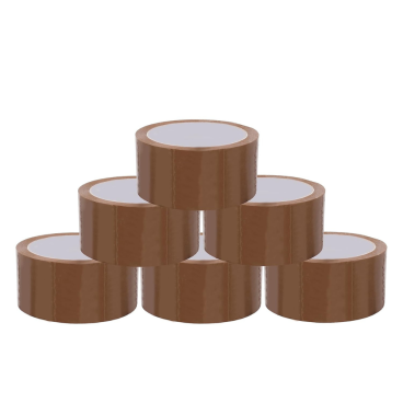Pack de 6 Rouleaux de Ruban Adhesif Marron pour Colis, Cartons, Déménagement - 50M x 48mm