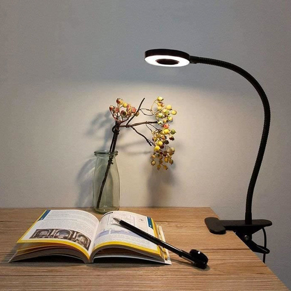 Acegoo Lampe De Lecture LED De Chevet, Métal Murale Livre Lumière, 2700K/4000K/6000K/Ambre Réglable Flexible Tête De Lampe Rotative, Avec Interrupteur Noir (1 Pièce