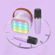 Kit de Karaoké Portable avec Enceinte LED et 2 Microphones Sans Fil Bluetooth avec Effets Sonores