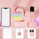 Kit de Karaoké Portable avec Enceinte LED et 2 Microphones Sans Fil Bluetooth avec Effets Sonores