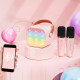 Kit de Karaoké Portable avec Enceinte LED et 2 Microphones Sans Fil Bluetooth avec Effets Sonores