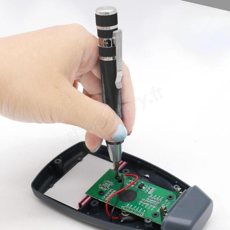 Stylo Tournevis Multifonctions de Precision 10 en 1 Magnetique et Portable