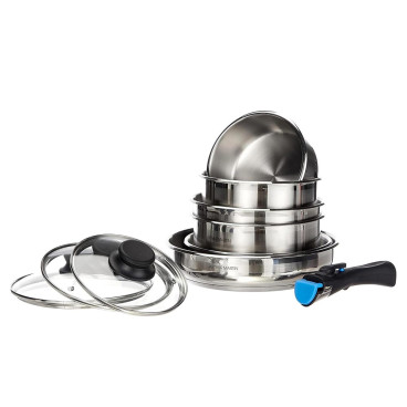 Batterie de Cuisine 10 Pièces Arthur Martin en Inox