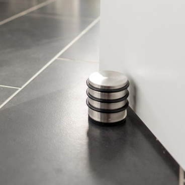 Butée de Porte Antidérapante en Acier Inoxydable avec Anneaux de Protection en Caoutchouc