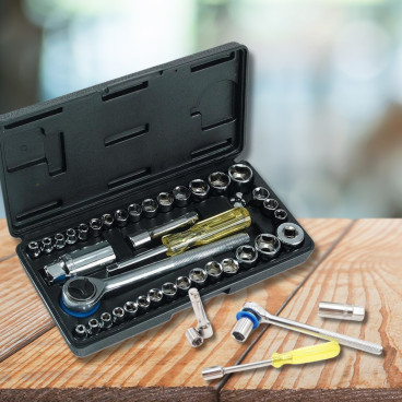 Coffret à Douilles 39 Pièces avec Accessoires
