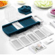 Mandoline Arthur Martin Pliable 6 en 1 en Inox avec Lames Interchangeables pour Râper et Couper les Aliments