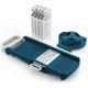 Mandoline Arthur Martin Pliable 6 en 1 en Inox avec Lames Interchangeables pour Râper et Couper les Aliments