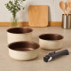 Set de 3 Casseroles Écru Tous Feux Arthur Martin 16-18-20 cm avec une Poignée