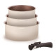 Set de 3 Casseroles Écru Tous Feux Arthur Martin 16-18-20 cm avec une Poignée