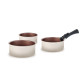 Set de 3 Casseroles Écru Tous Feux Arthur Martin 16-18-20 cm avec une Poignée