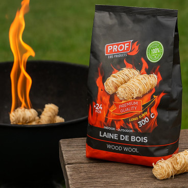 Allume-feux écologiques en laine de bois – Pack de 24