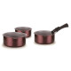 Set de 3 Casseroles Grenat Arthur Martin Tous Feux avec Poignée Amovible