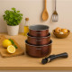 Set de 3 Casseroles Grenat Arthur Martin Tous Feux avec Poignée Amovible