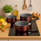 Set de 3 Casseroles Grenat Arthur Martin Tous Feux avec Poignée Amovible
