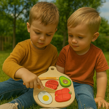 Set De Fruits Et Légumes À Découper En Bois Jouet Éducatif Montessori Pour Cuisine et Dinette Enfants Dès 2 Ans