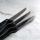Lot de 3 couteaux à steak en acier inoxydable – Lame lisse 11 cm