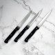 Lot de 3 couteaux à steak en acier inoxydable – Lame lisse 11 cm