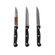 Lot de 3 couteaux à steak en acier inoxydable – Lame lisse 11 cm