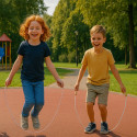 Corde À Sauter 2.10 M Solide Et Légère Avec Poignées En Bois Naturel Pour Enfants Et Adultes Couleurs Aleatoires