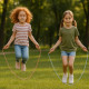 Corde À Sauter 2.10 M Solide Et Légère Avec Poignées En Bois Naturel Pour Enfants Et Adultes Couleurs Aleatoires