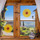 Stickers anti-mouches motif tournesol – Pack de 4, usage intérieur, non toxique