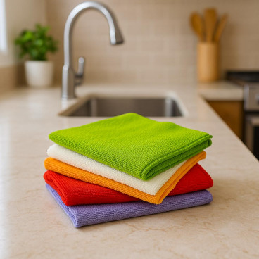 Torchons microfibres ultra absorbants – Lot de 5, 30x30cm