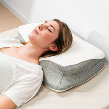 Oreiller Cervical Ergonomique 3 en 1 en Mousse Mémoire Forme avec Soutien du Cou et de la Colonne Vertébrale