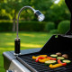 Lampe LED Barbecue avec Base Aimantée Tête Inclinable 360 Degrés Col Flexible 9 LEDs Blanches Pour Grill Camping Extérieur