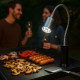Lampe LED Barbecue avec Base Aimantée Tête Inclinable 360 Degrés Col Flexible 9 LEDs Blanches Pour Grill Camping Extérieur