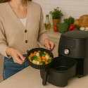 Moule Rond pour Air Fryer en Silicone Alimentaire 20 cm x 5 cm Résistant Antiadhésif et Réutilisable avec Poignées