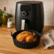 Moule Rond pour Air Fryer en Silicone Alimentaire 20 cm x 5 cm Résistant Antiadhésif et Réutilisable avec Poignées