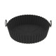 Moule Rond pour Air Fryer en Silicone Alimentaire 20 cm x 5 cm Résistant Antiadhésif et Réutilisable avec Poignées