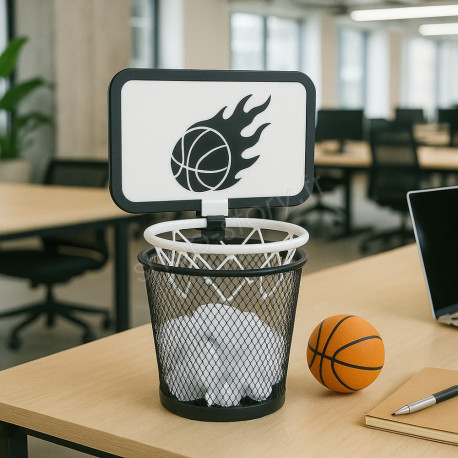 Mini Panier de Basket pour Bureau ou Chambre à Clipser sur Poubelle Jeu Amusant avec Ballon