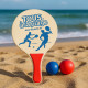 Set de 2 Raquettes de Plage avec 2 Balles Jeu Estival en Bois Léger Idéal pour Enfants et Adultes Activités