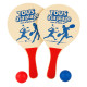 Set de 2 Raquettes de Plage avec 2 Balles Jeu Estival en Bois Léger Idéal pour Enfants et Adultes Activités