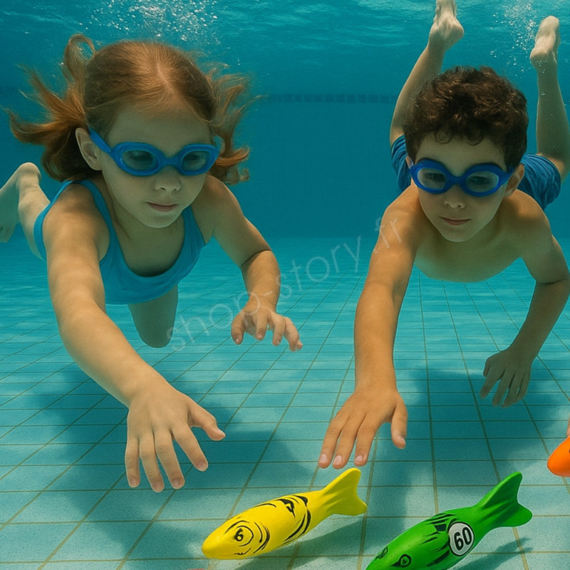 Jouet Fusée Torpille 4 Pièces - Pour Piscine, Développement De La Confiance En Eau, Enfants
