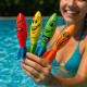 Set de 4 Torpilles Aquatiques Multicolore de Plongée Idéal pour la Piscine et Apprentissage Sous l'Eau