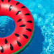 Bouée Gonflable Géante Forme Pastèque 80 cm Mulitcolore pour Enfants et Adultes Piscine ou Plage