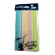 Pailles en papier rayées multicolores – Lot de 50 – 20 cm – Fête, anniversaire, cocktail