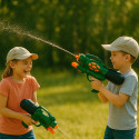 Pistolet à Eau Enfant Modèle Militaire Longueur 30 cm Kaki Noir et Orange pour Jeux de Plein Air et Batailles Aquatiques