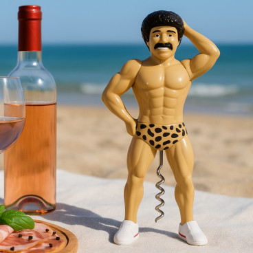 Tire-Bouchon Homme Muscleman Moustache 20cm Modèle Insolite et Original Accessoire Apéro Fun et Design